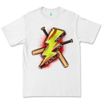 White softball lightning bolt Premium Tee - Zillion Design Studio