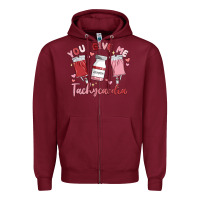 Burgundy you give me tachycardia Zipper Hoodie - MaliasSmallBusiness