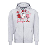 Heather Grey you give me tachycardia Zipper Hoodie - MaliasSmallBusiness