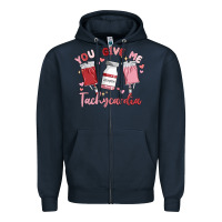 Navy you give me tachycardia Zipper Hoodie - MaliasSmallBusiness