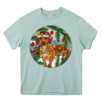 Arona Dachshund Christmas Tree Heavy Core Tee - RanaPortraitStore