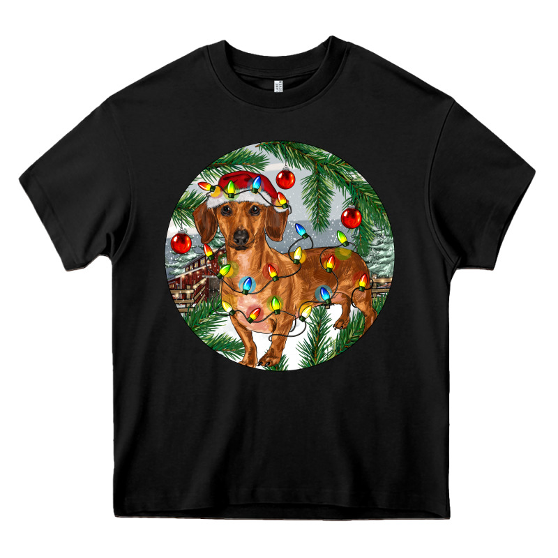 Dachshund Christmas Tree Heavy Core Tee by RanaPortraitStore | Teevron