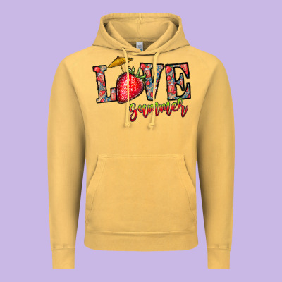 Love Summer Vintage Hoodie Designed By Cowhidedigitalart