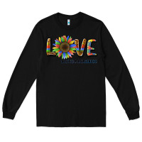 Black love sunflower autism awareness Long Sleeve Tee - BarkalooDesign
