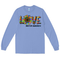 Colony Blue love sunflower autism awareness Long Sleeve Tee - BarkalooDesign