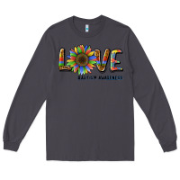 Smoke love sunflower autism awareness Long Sleeve Tee - BarkalooDesign