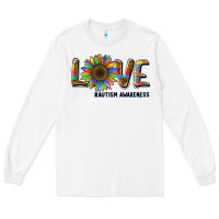 White love sunflower autism awareness Long Sleeve Tee - BarkalooDesign