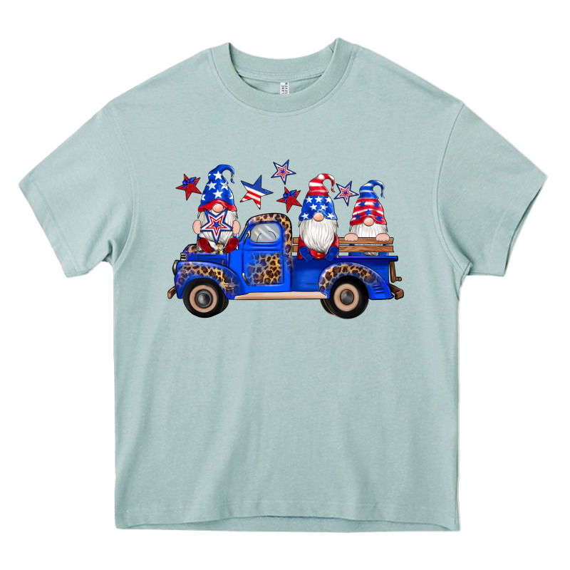 American Flag Gnomes Truck Heavy Core Tee by Artiststas | Teevron