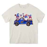 Cream american flag gnomes truck Heavy Core Tee - Artiststas