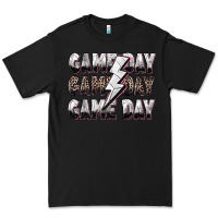 Black game day game day volleyball lightning bolt Premium Tee - Zillion Design Studio