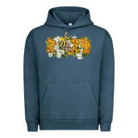 Pigment Midnight Navy 2024 skeleton middle finger new year Urban Hoodie - CowGirlArtShop