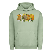 Pigment Oil Green 2024 skeleton middle finger new year Urban Hoodie - CowGirlArtShop