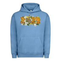Pigment Pebble Blue 2024 skeleton middle finger new year Urban Hoodie - CowGirlArtShop