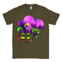 Army Green mardi gras heart and mask Classic Tee - AdoDesignShop