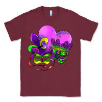 Burgundy mardi gras heart and mask Classic Tee - AdoDesignShop