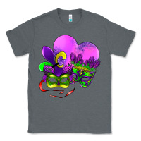 Charcoal Heather mardi gras heart and mask Classic Tee - AdoDesignShop