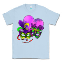 Dusty Blue mardi gras heart and mask Classic Tee - AdoDesignShop