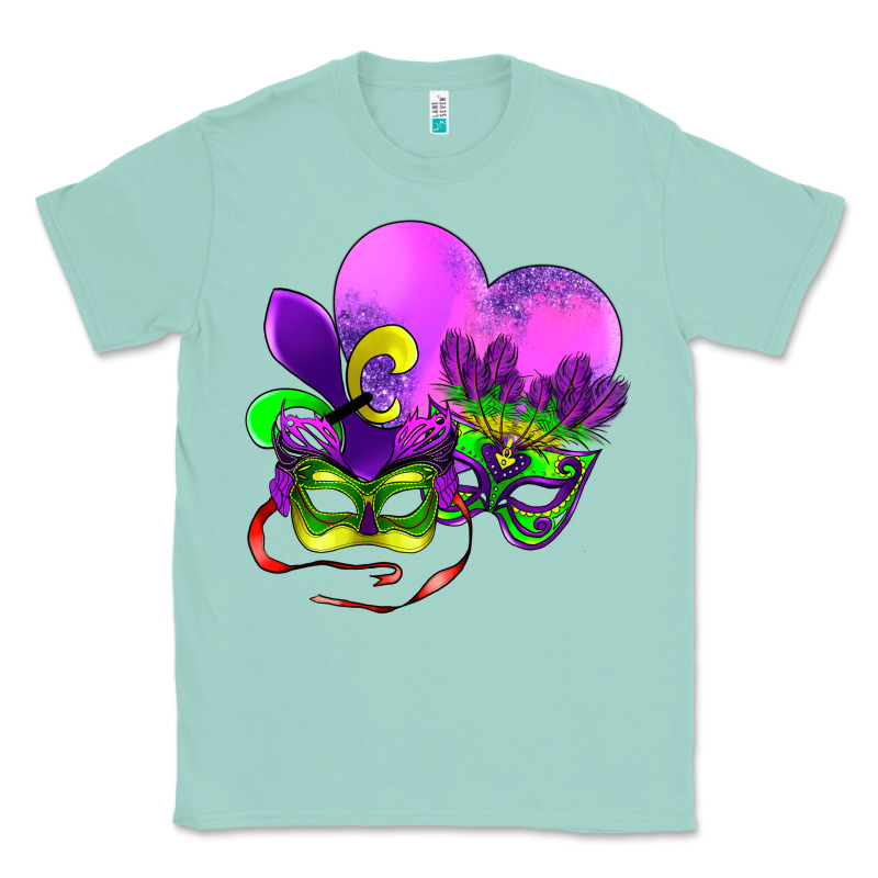 Mardi Gras Heart And Mask Classic Tee by AdoDesignShop | Teevron