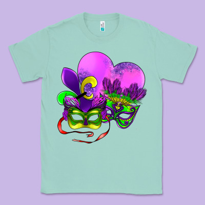Mardi Gras Heart And Mask Classic Tee Designed By Adodesignshop