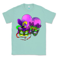 Seafoam mardi gras heart and mask Classic Tee - AdoDesignShop