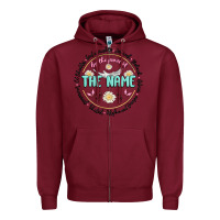 Burgundy by the power of the name Zipper Hoodie - MaliasSmallBusiness