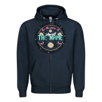 Navy by the power of the name Zipper Hoodie - MaliasSmallBusiness