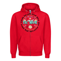 Red by the power of the name Zipper Hoodie - MaliasSmallBusiness