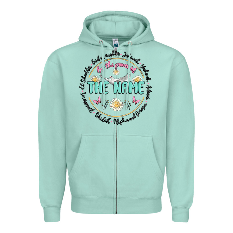 By The Power Of The Name Zipper Hoodie by MaliasSmallBusiness | Teevron