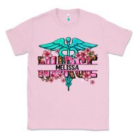 Bubblegum Pink floral nurse custom name Classic Tee - AdoDesignShop