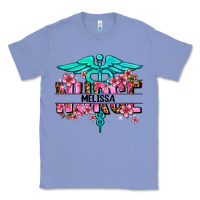 Colony Blue floral nurse custom name Classic Tee - AdoDesignShop