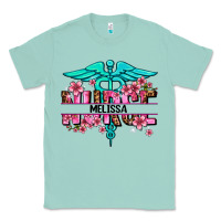 Seafoam floral nurse custom name Classic Tee - AdoDesignShop