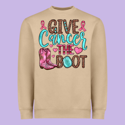 Give Cancer The Boot Heavyweight Sweatshirt Designed By Jahusdesignshop