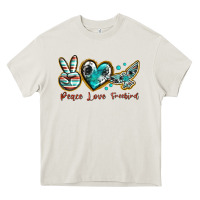 Cream peace love freebird Heavy Core Tee - texasbilliewilder