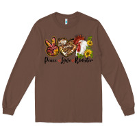 Chestnut Peace Love Rooster With Sunflower Long Sleeve Tee - LillyAllenDesigns