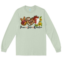 Matcha Peace Love Rooster With Sunflower Long Sleeve Tee - LillyAllenDesigns