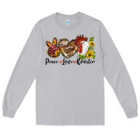 Moon Dust Peace Love Rooster With Sunflower Long Sleeve Tee - LillyAllenDesigns