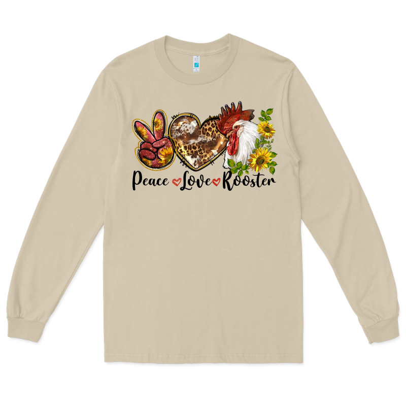 Peace Love Rooster With Sunflower Long Sleeve Tee by LillyAllenDesigns | Teevron