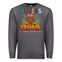 Charcoal Heather heifers be trippin' Premium Sweatshirt - LillyAllenDesigns