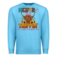 Ocean Blue heifers be trippin' Premium Sweatshirt - LillyAllenDesigns
