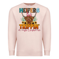 Pale Pink heifers be trippin' Premium Sweatshirt - LillyAllenDesigns