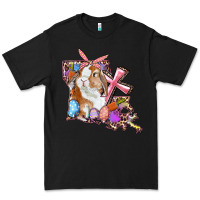 Black Louisiana Map Easter Bunny And Cross Premium Tee - RanaPortraitStore