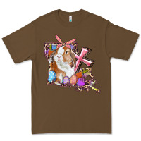 Cacao Louisiana Map Easter Bunny And Cross Premium Tee - RanaPortraitStore