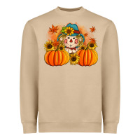Mushroom fall scarecrow with pumpkins Heavyweight Sweatshirt - Artiststas