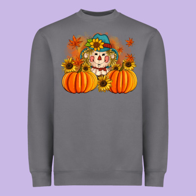 Fall Scarecrow With Pumpkins Heavyweight Sweatshirt Designed By Artiststas