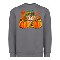 Storm fall scarecrow with pumpkins Heavyweight Sweatshirt - Artiststas