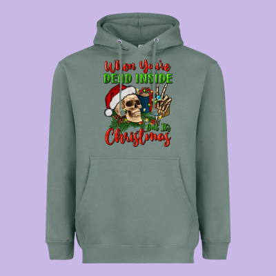 When You’re Dead Inside But It's Christmas Heavyweight Hoodie Designed By Bundleandbundleshop
