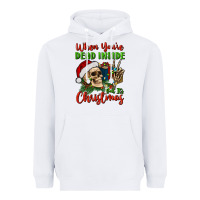 White when you’re dead inside but it's christmas Heavyweight Hoodie - BundleAndBundleShop