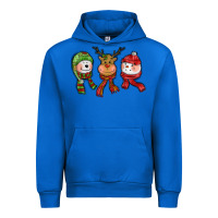 Cobalt christmas reindeer polar bear snowman Urban Hoodie - CowGirlArtShop