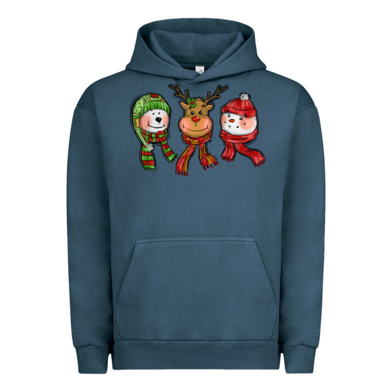 Christmas Reindeer Polar Bear Snowman Urban Hoodie by CowGirlArtShop | Teevron