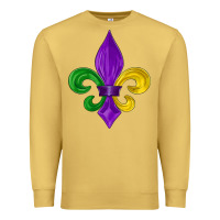 Antique Gold mardi gras fleur de lis Premium Sweatshirt - LillyAllenDesigns